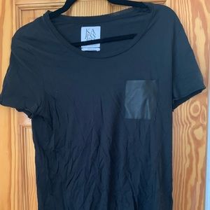 Zoe Karssen Royal leather pocket t shirt